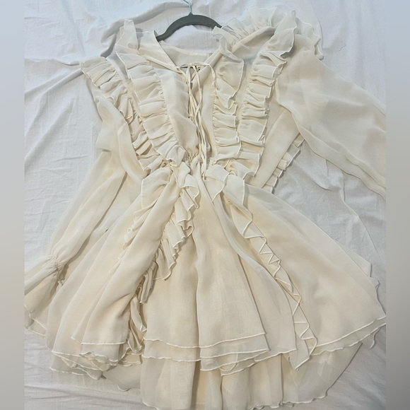 White Ruffled Dress - Picture 2 of 2